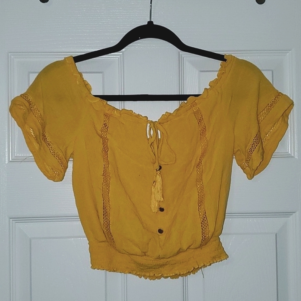 BP Boho Tie Detail Crop Top Size Small